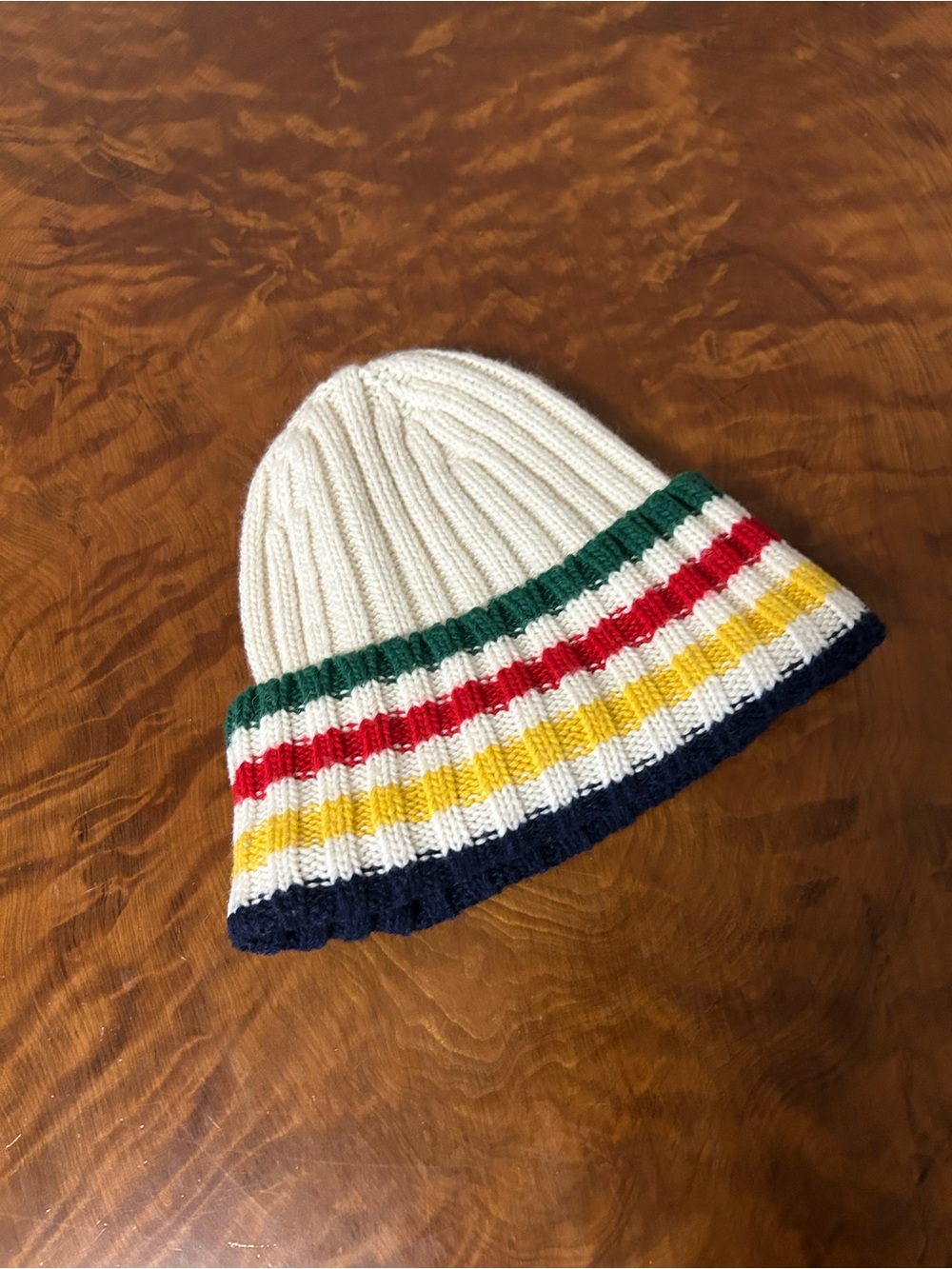 Official Hudson's Bay Company Striped Knit Beanie - Wool Blend Touque
